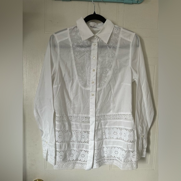 VAN LAACK embroidered button-down blouse - Picture 1 of 11